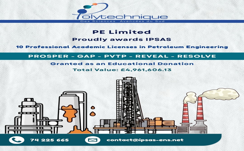 Partenariat technologique : IPSAS bénéficie d’un don logiciel majeur de Petroleum Experts